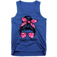 Wo Messy Bun Sunglasses Camo Pink Breast Cancer Warrior Great Gift Tank Top