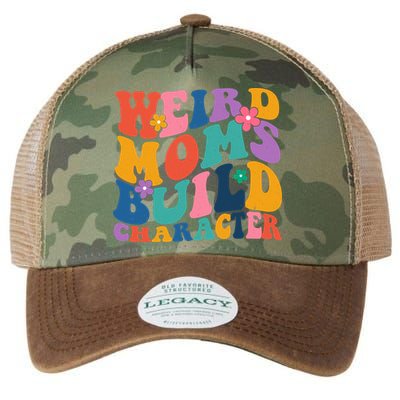 Weird Moms Build Character Funny Retro Legacy Tie Dye Trucker Hat