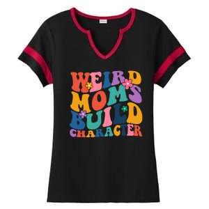 Weird Moms Build Character Funny Retro Ladies Halftime Notch Neck Tee