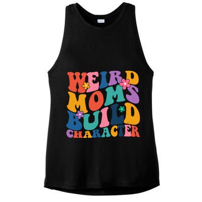 Weird Moms Build Character Funny Retro Ladies PosiCharge Tri-Blend Wicking Tank