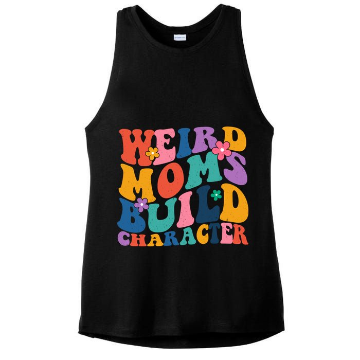 Weird Moms Build Character Funny Retro Ladies PosiCharge Tri-Blend Wicking Tank