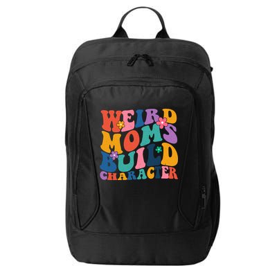 Weird Moms Build Character Funny Retro City Backpack