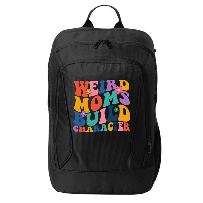 Weird Moms Build Character Funny Retro City Backpack
