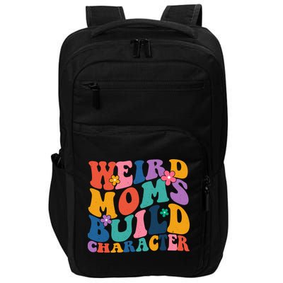 Weird Moms Build Character Funny Retro Impact Tech Backpack