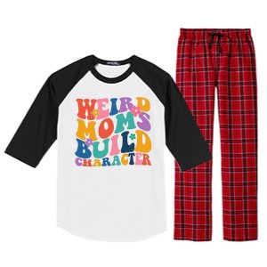 Weird Moms Build Character Funny Retro Raglan Sleeve Pajama Set