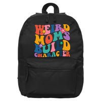 Weird Moms Build Character Funny Retro 16 in Basic Backpack