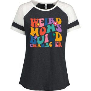 Weird Moms Build Character Funny Retro Enza Ladies Jersey Colorblock Tee