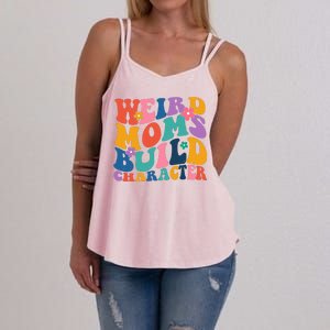 Weird Moms Build Character Funny Retro Women's Strappy Tank