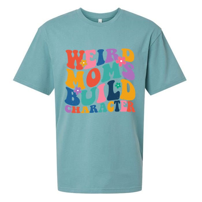 Weird Moms Build Character Funny Retro Sueded Cloud Jersey T-Shirt