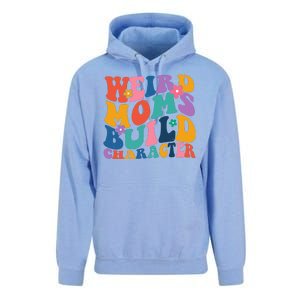 Weird Moms Build Character Funny Retro Unisex Surf Hoodie