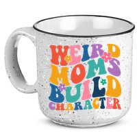 Weird Moms Build Character Funny Retro 15oz Campfire Ceramic Mug