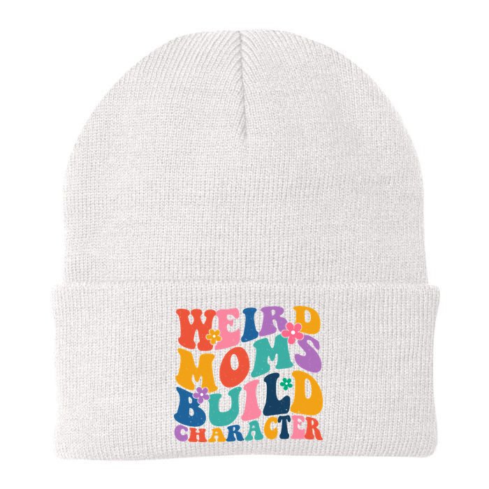 Weird Moms Build Character Funny Retro Beanie