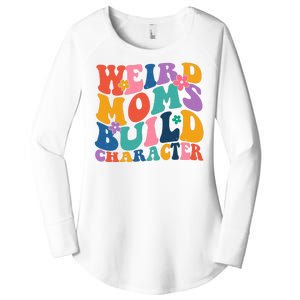 Weird Moms Build Character Funny Retro Women's Perfect Tri Tunic Long Sleeve Shirt