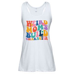 Weird Moms Build Character Funny Retro Ladies Essential Flowy Tank