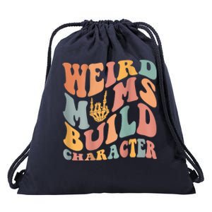 Weird Moms Build Character Drawstring Bag