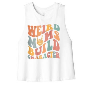 Weird Moms Build Character Women's Racerback Cropped Tank