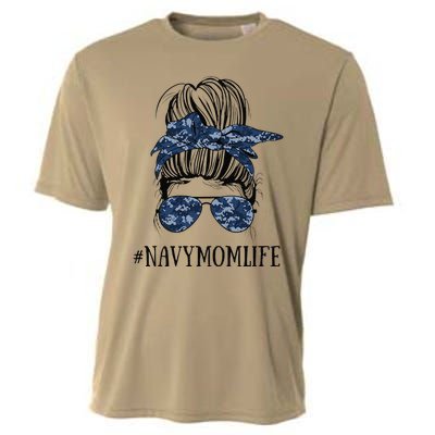 Womens Messy Bun Life Of A Proud Mom Mother's Day Military Mom Cooling Performance Crew T-Shirt