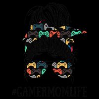 Womens Messy Bun Life Of A Gamer Mom Mother's Day Gaming Mother 16 in Basic Backpack