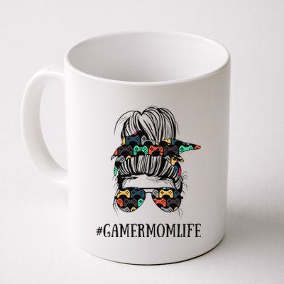 Womens Messy Bun Life Of A Gamer Mom Mother's Day Gaming Mother Coffee Mug