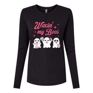 Waxin My Boos Funny Halloween Esthetician Ghost Waxing Womens Cotton Relaxed Long Sleeve T-Shirt