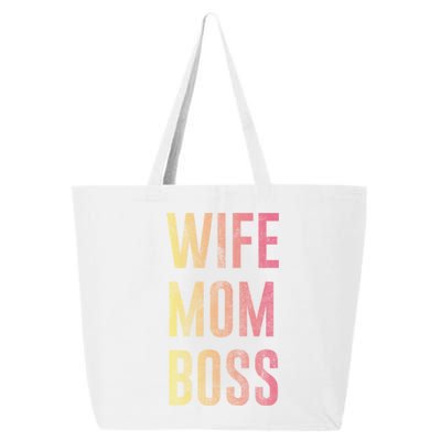 Wife Mom Boss Gradient Stacked Gift 25L Jumbo Tote