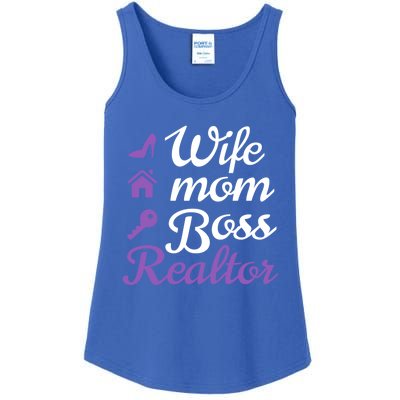 Wife Mom Boss And Realtor Gift Ladies Essential Tank