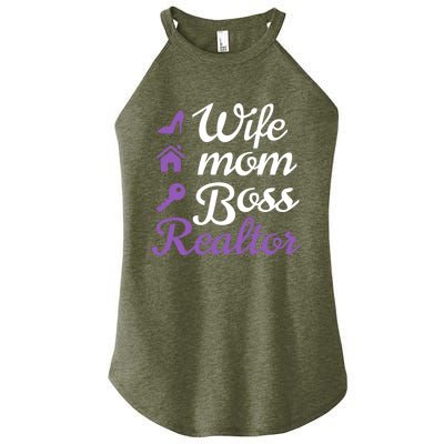 Wife Mom Boss And Realtor Gift Women’s Perfect Tri Rocker Tank