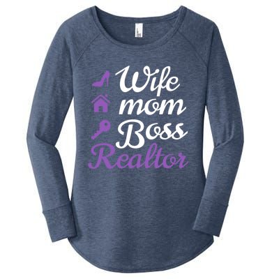 Wife Mom Boss And Realtor Gift Women's Perfect Tri Tunic Long Sleeve Shirt