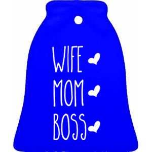 Wife Mom Boss Gift Funny Gift Cool Mother's Day Gift Ceramic Bell Ornament