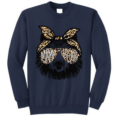 Women Mama Bear Leopard Bandana Sunglasses Mother's Day Gift Sweatshirt