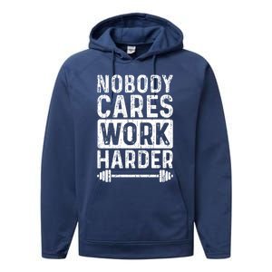 Workout Motivation Be Stronger Than Your Excuses Fitness Gym Gift Performance Fleece Hoodie