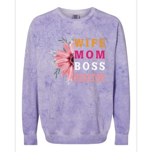 Wife Mom Boss Realtor Cool Gift Colorblast Crewneck Sweatshirt