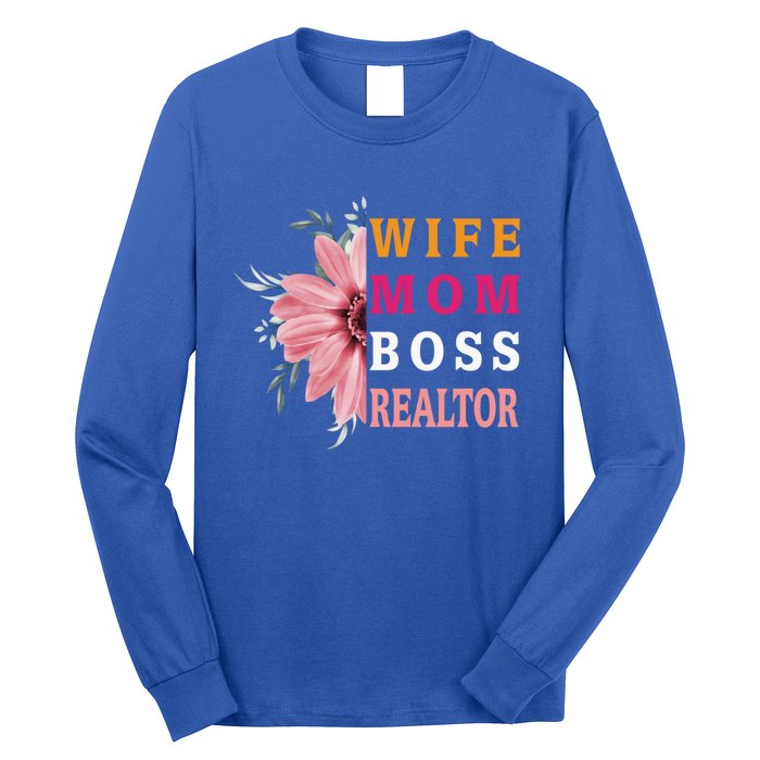 Wife Mom Boss Realtor Cool Gift Long Sleeve Shirt