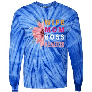 Wife Mom Boss Realtor Cool Gift Tie-Dye Long Sleeve Shirt