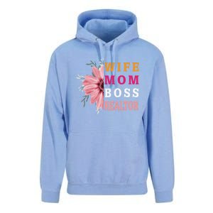 Wife Mom Boss Realtor Cool Gift Unisex Surf Hoodie