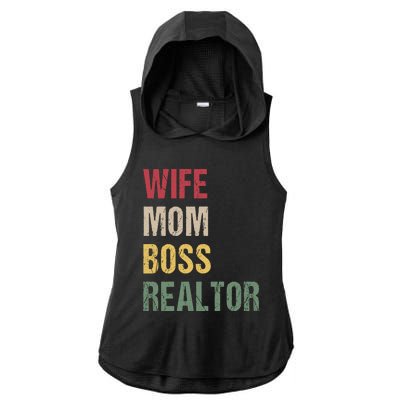 Wife Mom Boss Realtor Gift Ladies PosiCharge Tri-Blend Wicking Draft Hoodie Tank