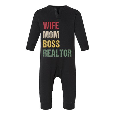 Wife Mom Boss Realtor Gift Infant Fleece One Piece