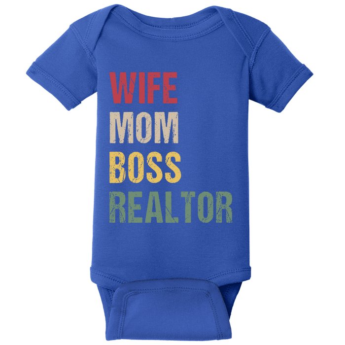 Wife Mom Boss Realtor Gift Baby Bodysuit