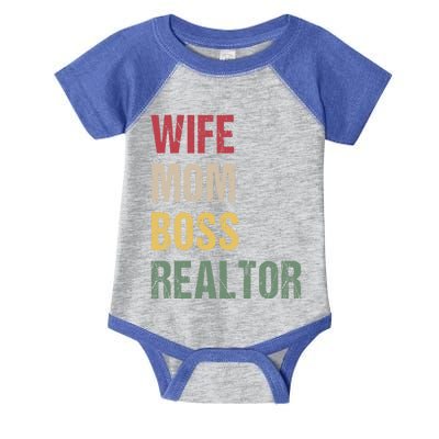 Wife Mom Boss Realtor Gift Infant Baby Jersey Bodysuit