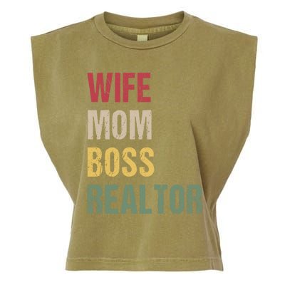 Wife Mom Boss Realtor Gift Garment-Dyed Women's Muscle Tee