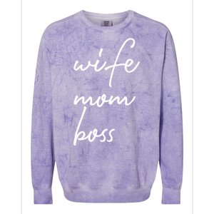 Wife Mom Boss Lady Funny Cute Mommy Cute Gift Colorblast Crewneck Sweatshirt