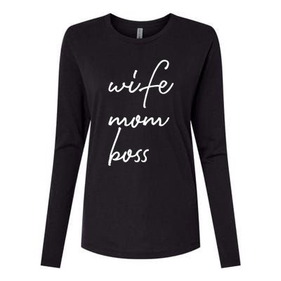 Wife Mom Boss Lady Funny Cute Mommy Cute Gift Womens Cotton Relaxed Long Sleeve T-Shirt