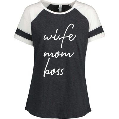 Wife Mom Boss Lady Funny Cute Mommy Cute Gift Enza Ladies Jersey Colorblock Tee