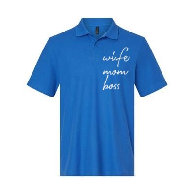 Wife Mom Boss Lady Funny Cute Mommy Cute Gift Softstyle Adult Sport Polo