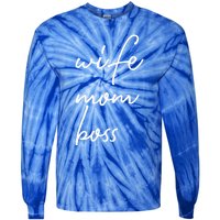 Wife Mom Boss Lady Funny Cute Mommy Cute Gift Tie-Dye Long Sleeve Shirt