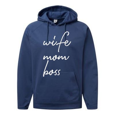 Wife Mom Boss Lady Funny Cute Mommy Cute Gift Performance Fleece Hoodie