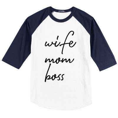 Wife Mom Boss Lady Funny Cute Mommy Cute Gift Baseball Sleeve Shirt