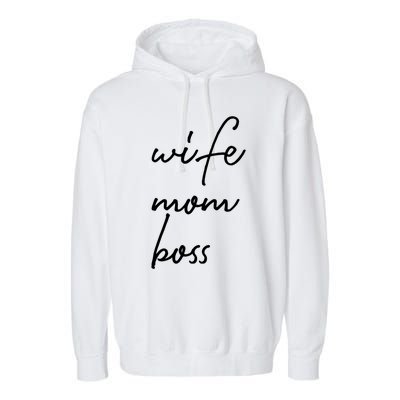 Wife Mom Boss Lady Funny Cute Mommy Cute Gift Garment-Dyed Fleece Hoodie