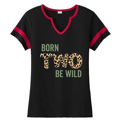 Wild Mama Born Two Be Wild King Of The Jungle Gift Ladies Halftime Notch Neck Tee