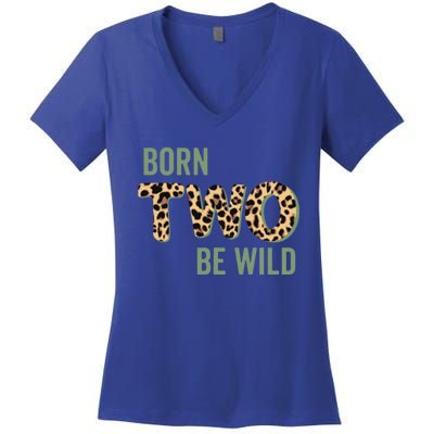 Wild Mama Born Two Be Wild King Of The Jungle Gift Women's V-Neck T-Shirt